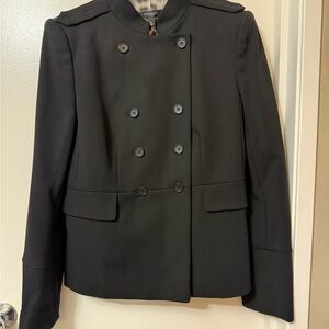 Ann Taylor Black Double-Breasted Pea Coat